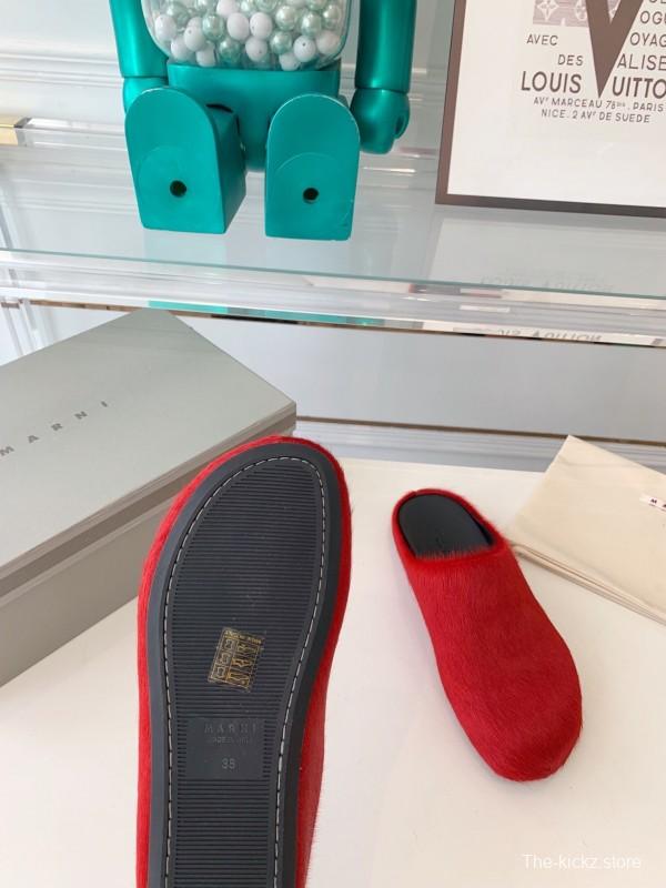 Marni 2025/ss Mule Shoes with Pony Hair Design - LY00