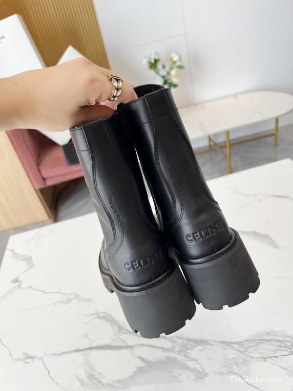 CELINE 2025/ss Triomphe Ankle Boots with 5cm Heel - L Y00340