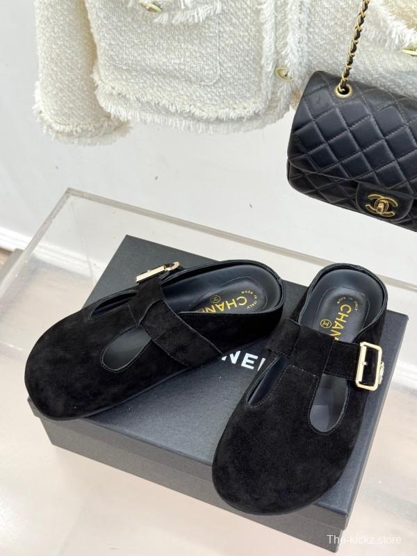 Chanel 2025 SS Minimalist Retro Birkenstock Sandals Half-Slip - KFY00280