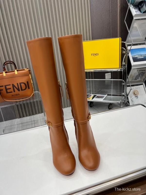 FENDI Delfina Round Toe Boots with FF Buckle - LY00520