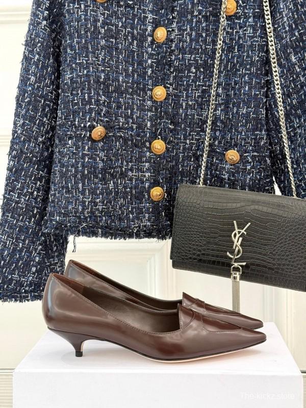 The Row 2025 SS Kitten Heel Pointed Toe High Heels - KFY00320