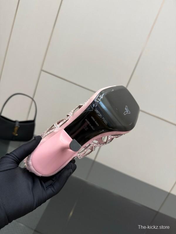 Sergio Rossi Mermaid Sandals 2025 SS Collection Elegant Fishnet High Heels - KFY00470