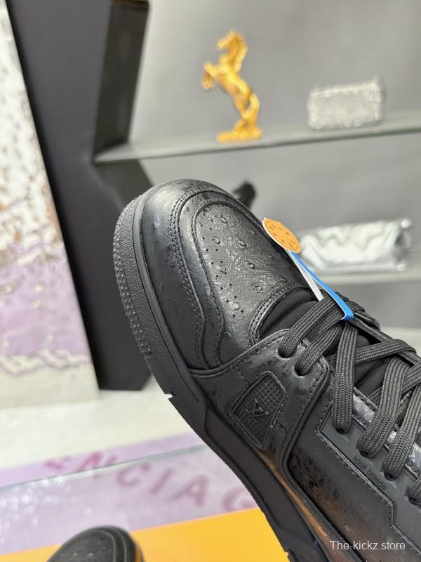 Louis Vuitton LV Trainer Maxi Sneakers Head Calfskin Ostrich Pattern Series - AS00400
